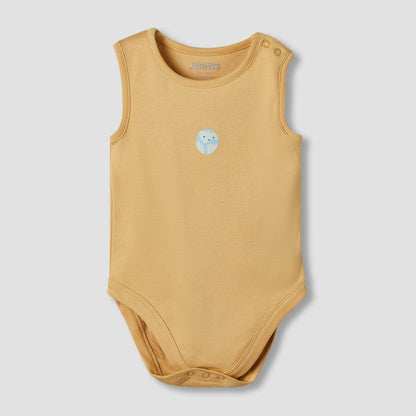 Pack of 3 Juniors Cotton Sleeveless Bodysuit with Space Print