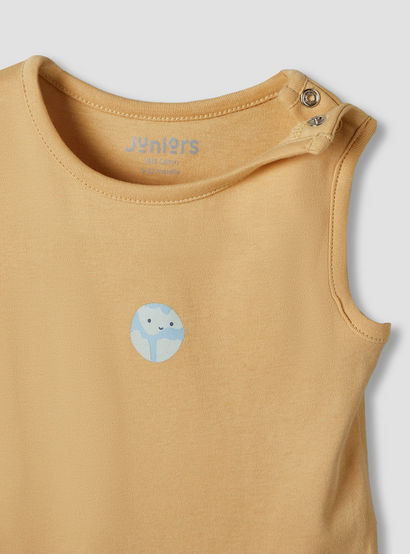 Pack of 3 Juniors Cotton Sleeveless Bodysuit with Space Print-baby-boys-clothing-bodysuits-image-5