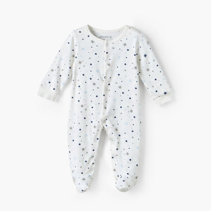 Pack of 2 Juniors Cotton Crew Neck Long Sleeves Sleepsuit with Snap Button Closure
