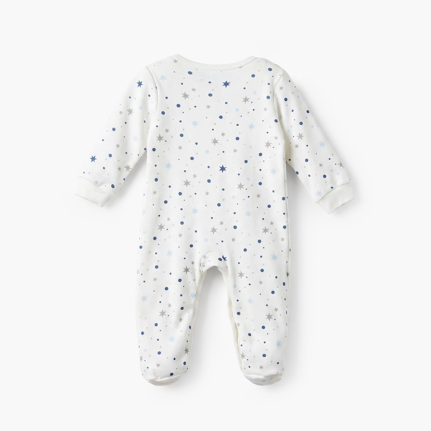 Pack of 2 Juniors Cotton Crew Neck Long Sleeves Sleepsuit with Snap Button Closure