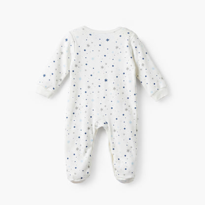 Pack of 2 Juniors Cotton Crew Neck Long Sleeves Sleepsuit with Snap Button Closure