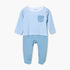 Juniors Striped Sleepsuit with Long Sleeves and Button Closure - Blue / 9-12 mths