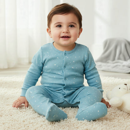 Pack of 2 Juniors Cotton Long Sleeves Sleepsuit with Space Print