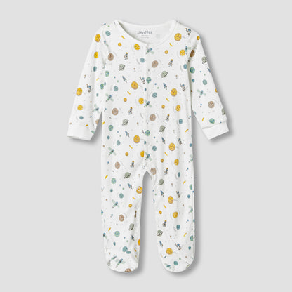 Pack of 2 Juniors Cotton Long Sleeves Sleepsuit with Space Print