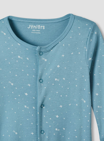 Pack of 2 Juniors Cotton Long Sleeves Sleepsuit with Space Print-baby-boys-clothing-nightwear-sleepsuits-image-5