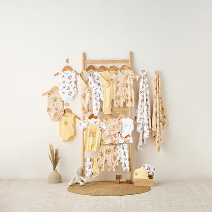Set of 2 Disney Cotton Round Neck Sleepsuit and Romper with Winnie the Pooh Print