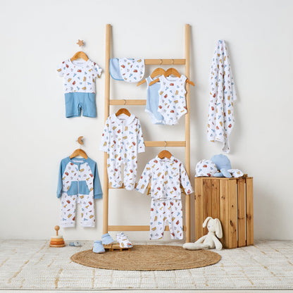 Juniors Vehicle Print Sleepsuit with Long Sleeves and Zip Closure