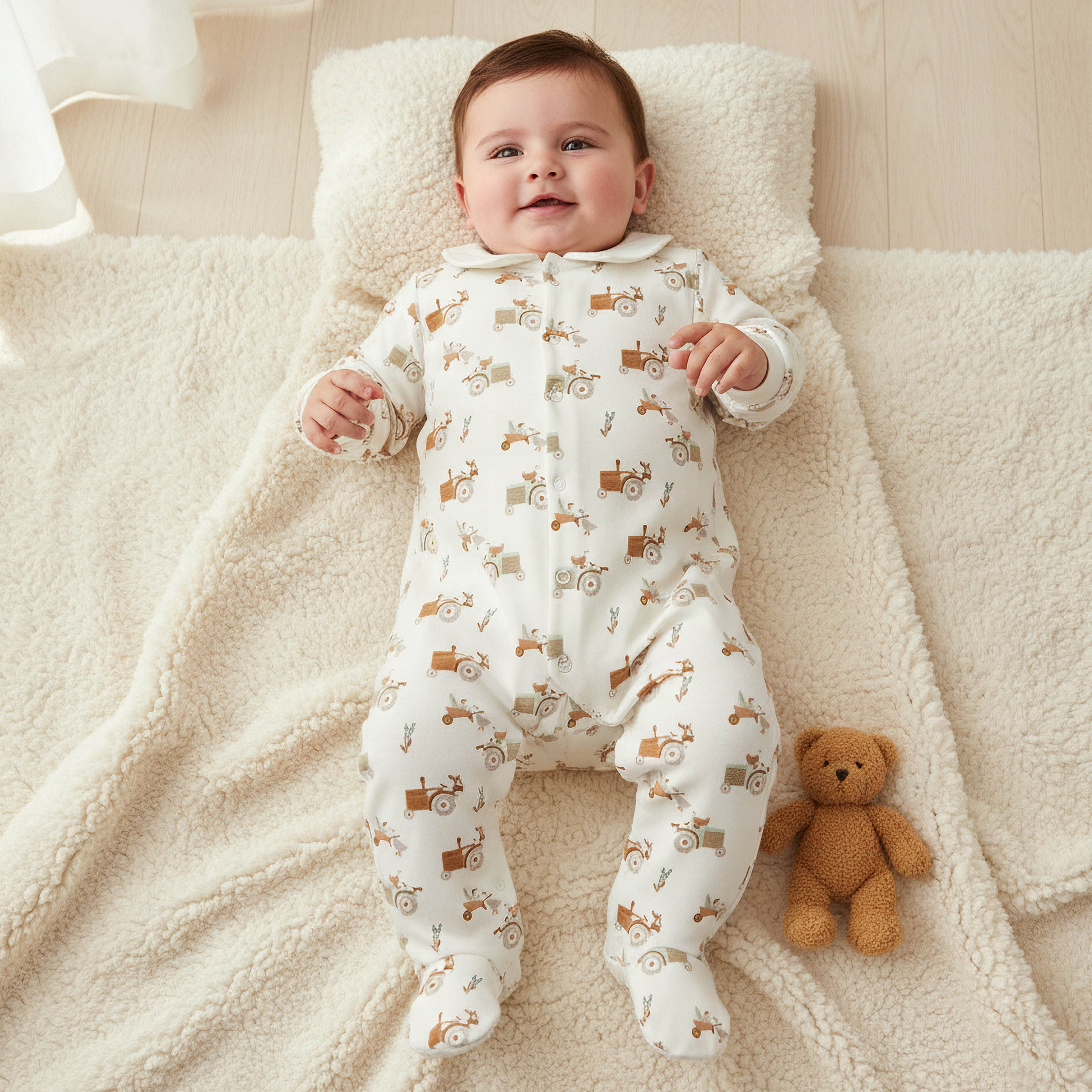 Juniors Printed Sleepsuit with Long Sleeves