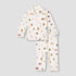 Juniors Pyjama Set with Farmyard Print – Cotton – Long Sleeve – Collared Neck - Cream / 12-18 mths