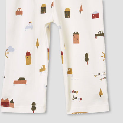 Juniors Pyjama Set with Farmyard Print – Cotton – Long Sleeve – Collared Neck