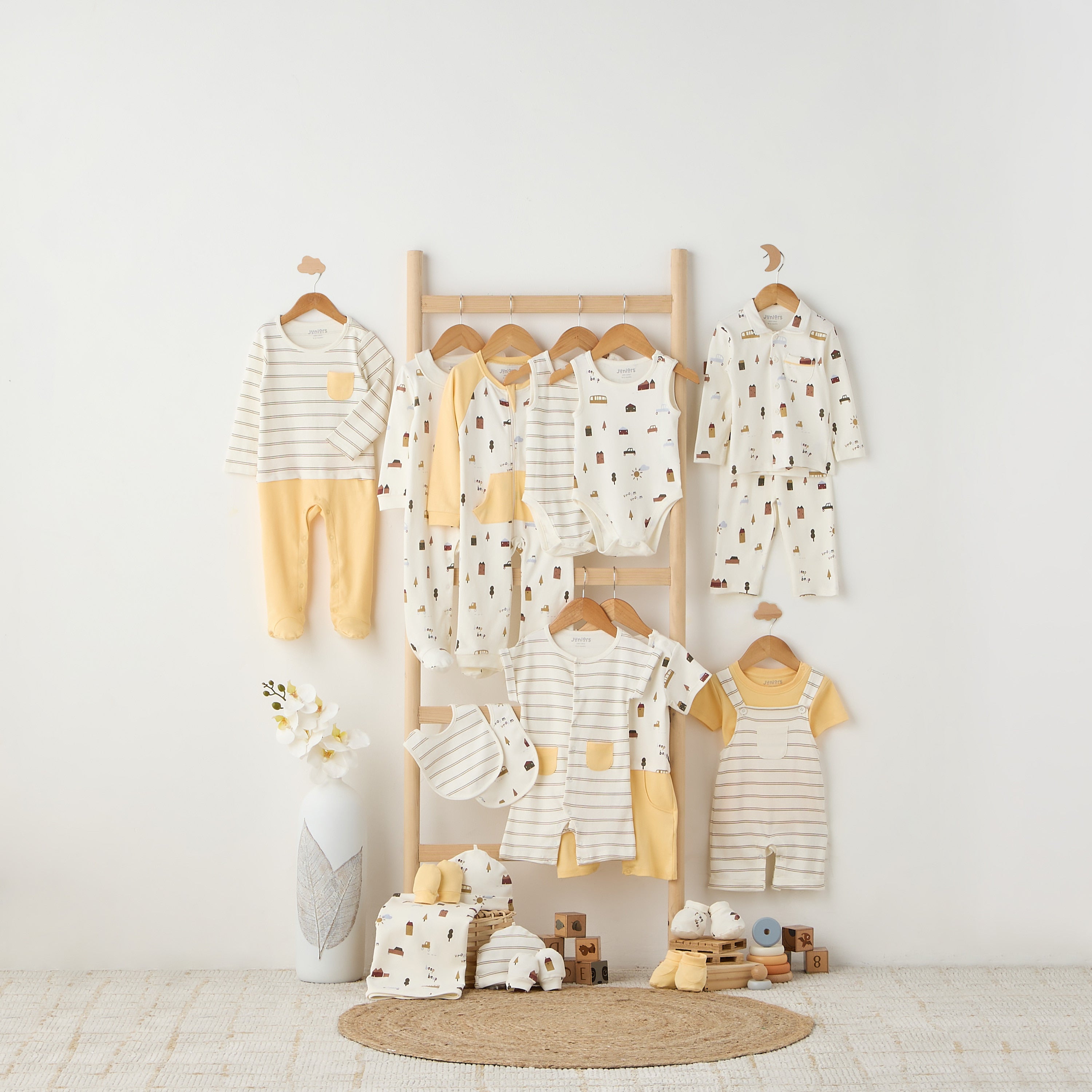 Juniors Pyjama Set with Farmyard Print – Cotton – Long Sleeve – Collared Neck