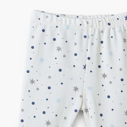 Juniors Cotton Crew Neck Long Sleeves Pyjama Set with Celestial Print