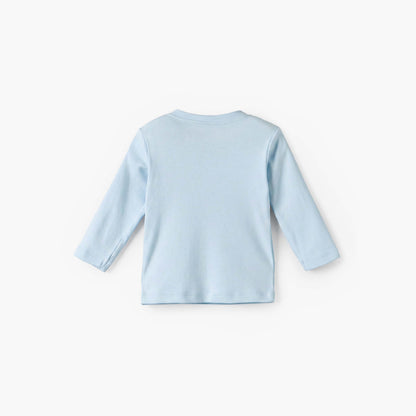 Juniors Cotton Crew Neck Long Sleeves Pyjama Set with Celestial Print