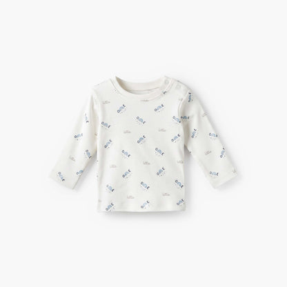 Juniors Cotton Crew Neck Long Sleeves Pyjama Set with Celestial Print