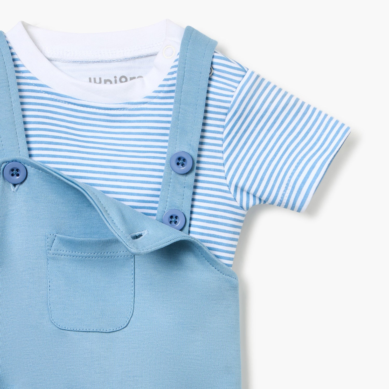 Juniors Striped T-shirt and Dungaree Set