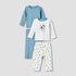 Pack of 2 Juniors Cotton Long Sleeves Pyjama Set with Space Print - Blue / 12-18 mths