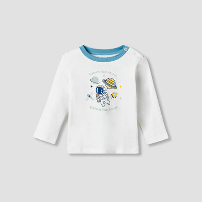 Pack of 2 Juniors Cotton Long Sleeves Pyjama Set with Space Print