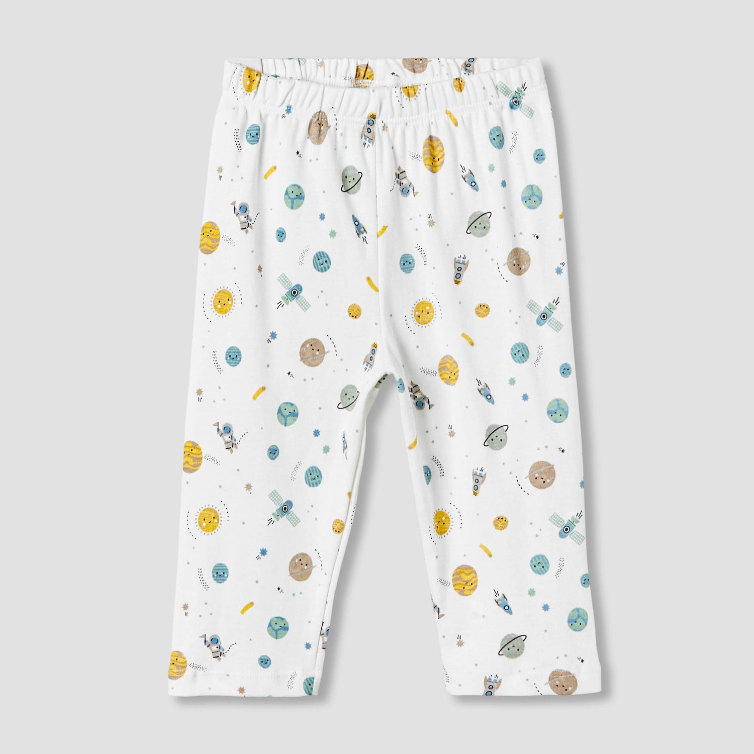 Pack of 2 Juniors Cotton Long Sleeves Pyjama Set with Space Print