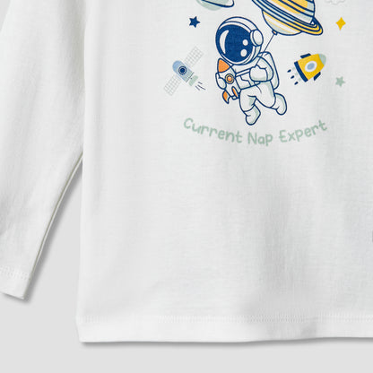 Pack of 2 Juniors Cotton Long Sleeves Pyjama Set with Space Print