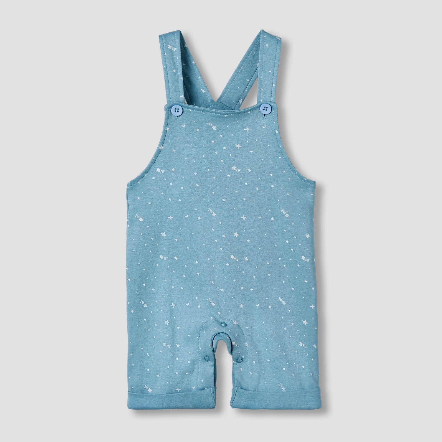 Juniors Round Neck Short Sleeves T-shirt and Dungaree Set with Print