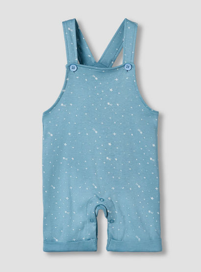 Juniors Round Neck Short Sleeves T-shirt and Dungaree Set with Print-baby-boys-clothing-setsandcoords-image-3