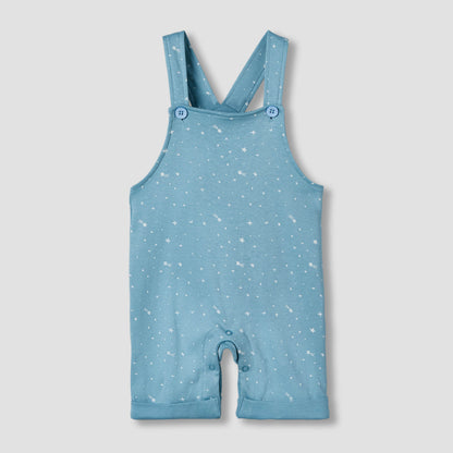 Juniors Round Neck Short Sleeves T-shirt and Dungaree Set with Print