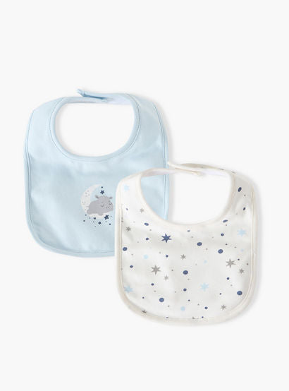 Pack of 2 Juniors Baby Bib with Star Print-baby-feeding-bibs-image-1