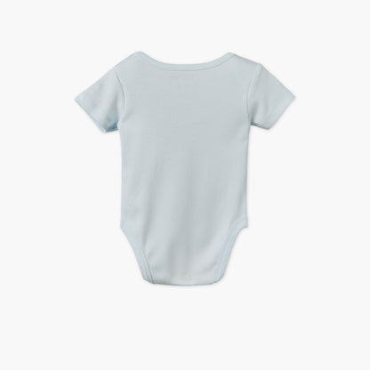 Juniors Cotton Crew Neck Short Sleeves Bodysuit with Seashell Embroidery