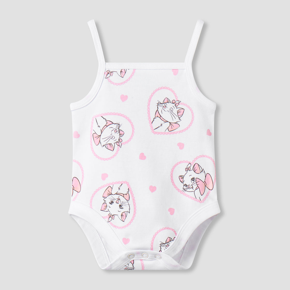 Pack of 3 Disney Square Neck Strappy Bodysuit with Marie Print