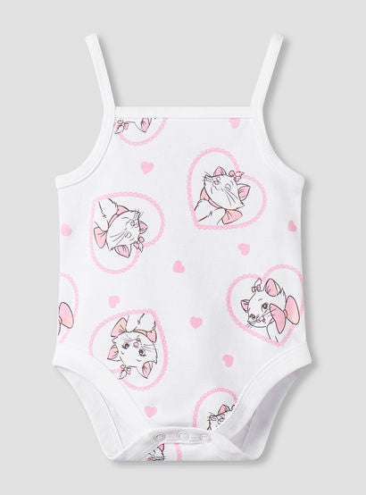 Pack of 3 Disney Square Neck Strappy Bodysuit with Marie Print-baby-girls-clothing-bodysuits-image-3