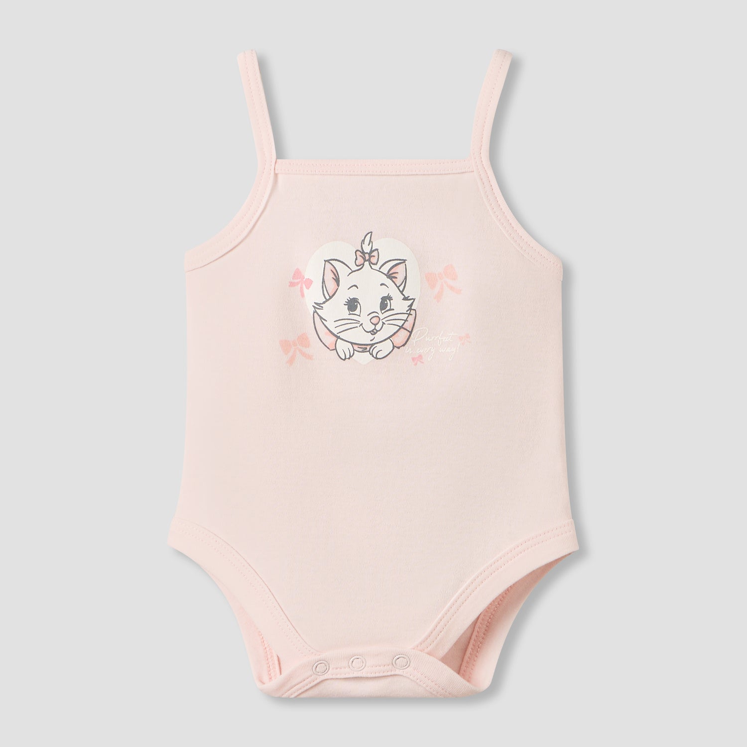 Pack of 3 Disney Square Neck Strappy Bodysuit with Marie Print