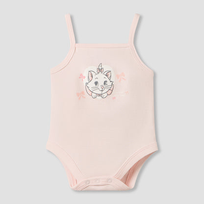 Pack of 3 Disney Square Neck Strappy Bodysuit with Marie Print