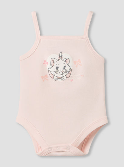 Pack of 3 Disney Square Neck Strappy Bodysuit with Marie Print-baby-girls-clothing-bodysuits-image-4