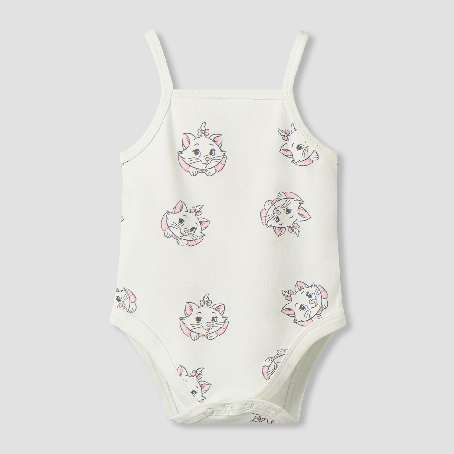 Pack of 3 Disney Square Neck Strappy Bodysuit with Marie Print