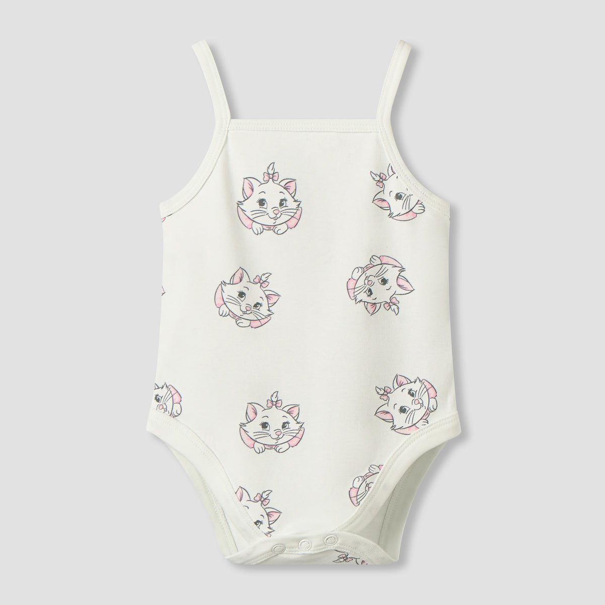 Pack of 3 Disney Square Neck Strappy Bodysuit with Marie Print