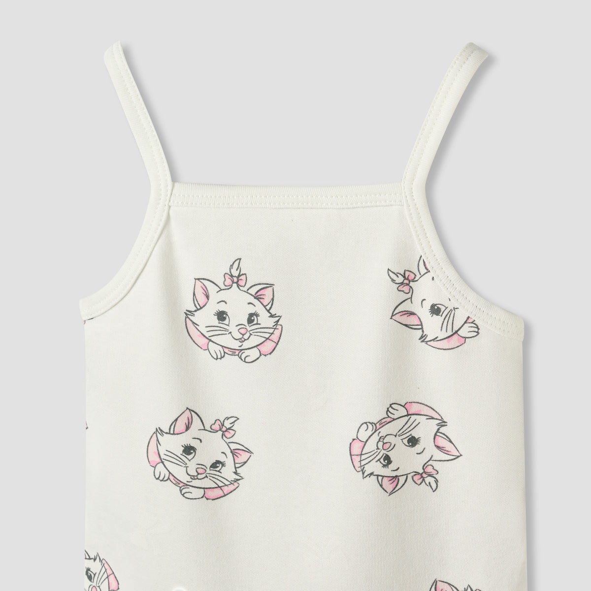 Pack of 3 Disney Square Neck Strappy Bodysuit with Marie Print