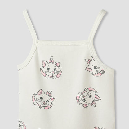 Pack of 3 Disney Square Neck Strappy Bodysuit with Marie Print