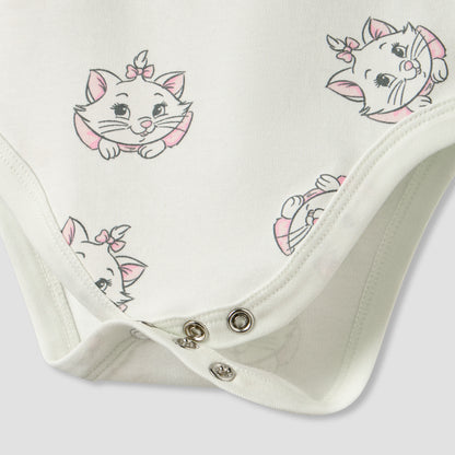 Pack of 3 Disney Square Neck Strappy Bodysuit with Marie Print