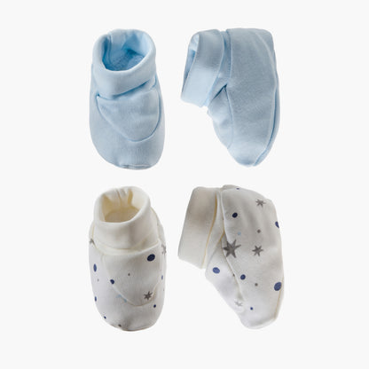 Pack of 2 Juniors Cotton Crew Neck Long Sleeves Sleepsuit with Snap Button Closure