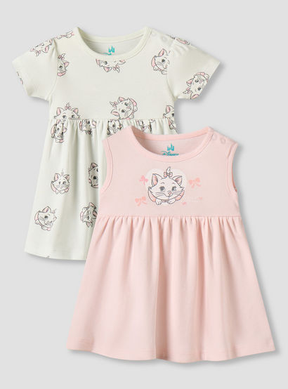 Pack of 2 Disney Round Neck A-line Dress with Marie Print-baby-girls-clothing-dressesandjumpsuits-image-1