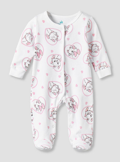 Pack of 2 Disney Cotton Round Neck Long Sleeves Sleepsuit with Marie Print-baby-girls-clothing-nightwear-sleepsuits-image-3