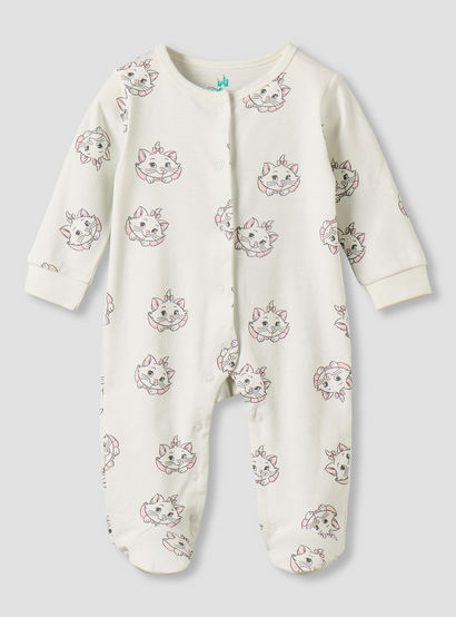 Pack of 2 Disney Cotton Round Neck Long Sleeves Sleepsuit with Marie Print-baby-girls-clothing-nightwear-sleepsuits-image-4