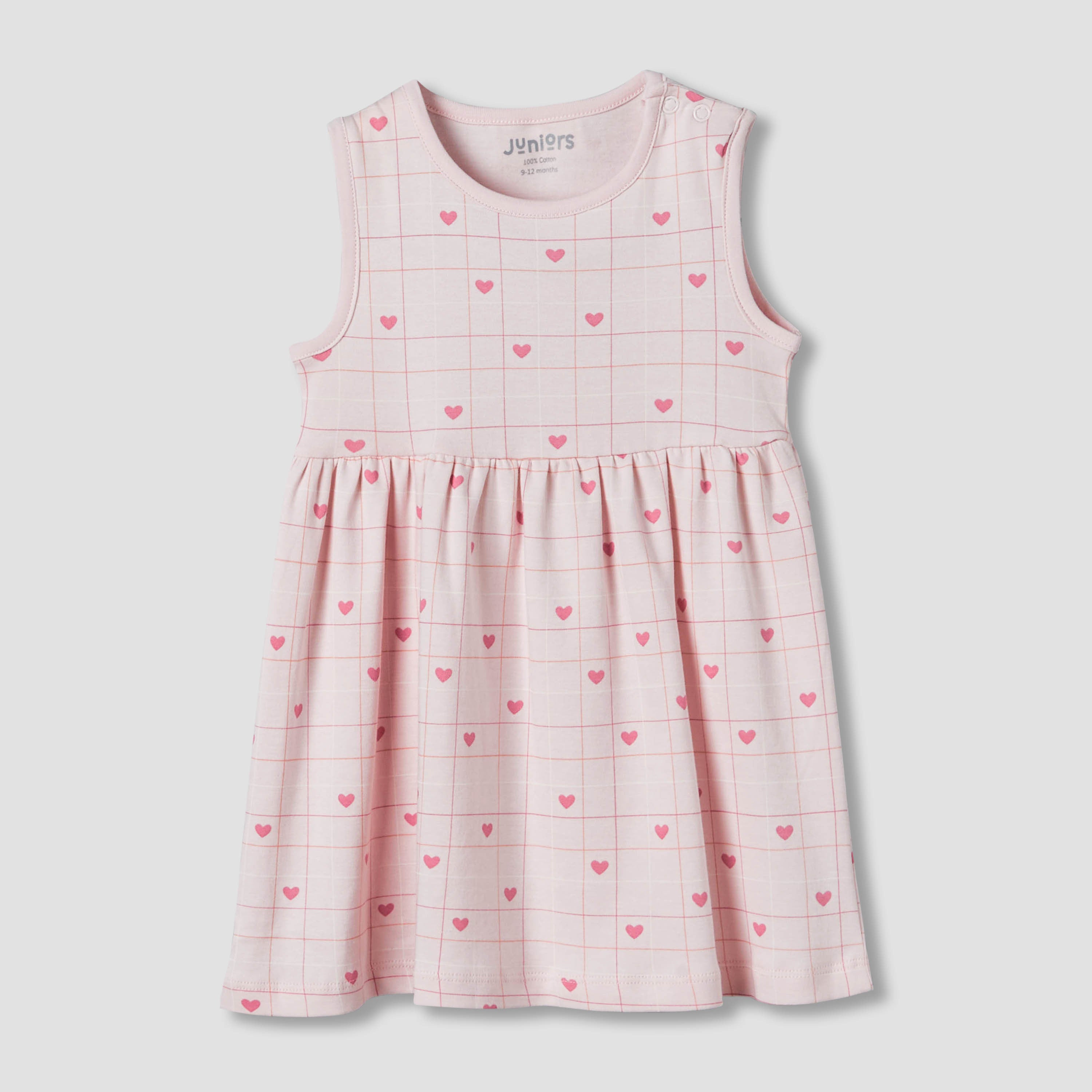Pack of 2 Juniors Round Neck A-line Dress with Print