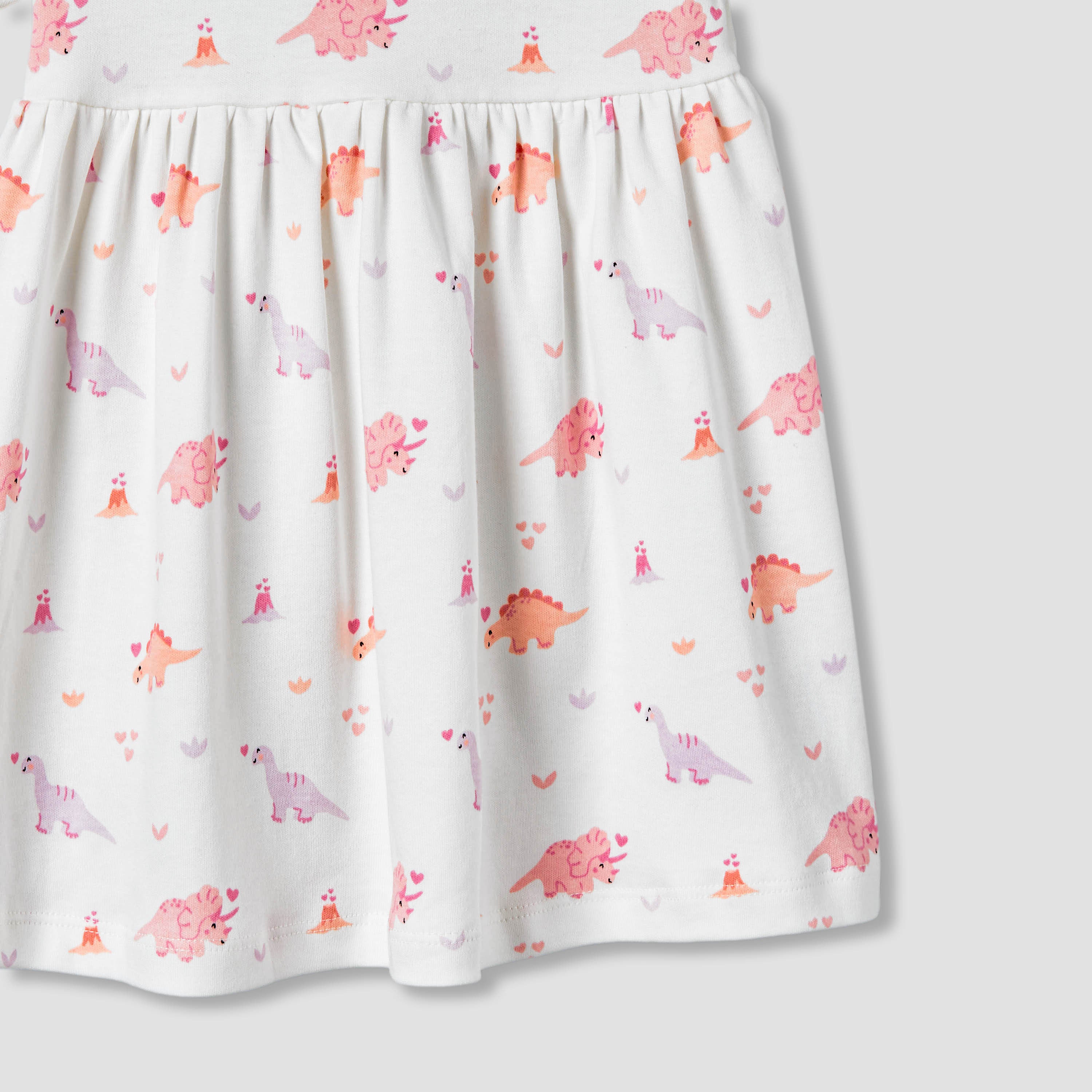 Pack of 2 Juniors Round Neck A-line Dress with Print