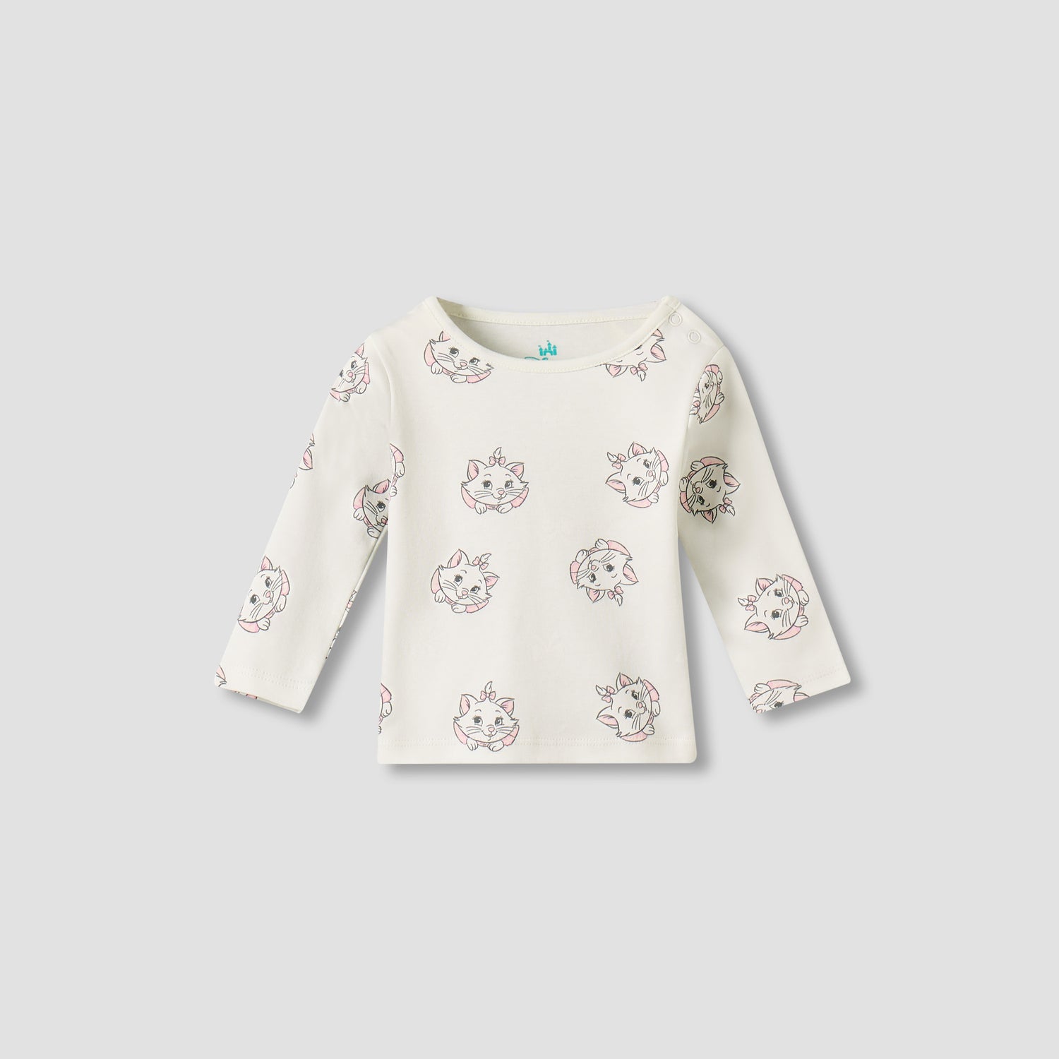 Pack of 2 Disney Cotton Round Neck Long Sleeves Pyjama Set with Marie Print