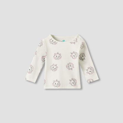 Pack of 2 Disney Cotton Round Neck Long Sleeves Pyjama Set with Marie Print