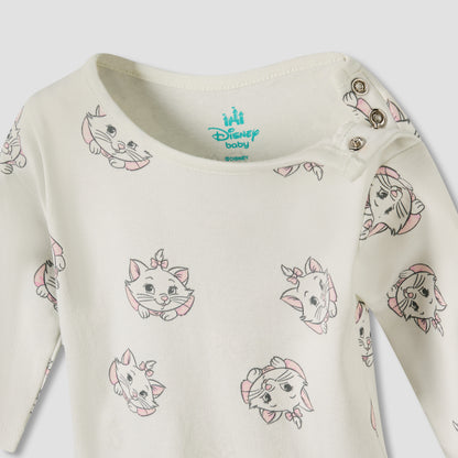 Pack of 2 Disney Cotton Round Neck Long Sleeves Pyjama Set with Marie Print