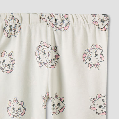 Pack of 2 Disney Cotton Round Neck Long Sleeves Pyjama Set with Marie Print