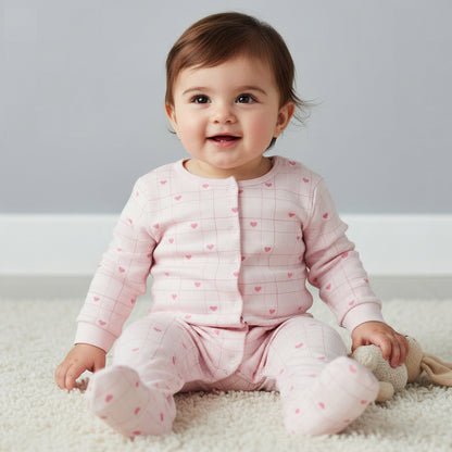Pack of 2 Juniors Cotton Round Neck Long Sleeves Sleepsuit with Print