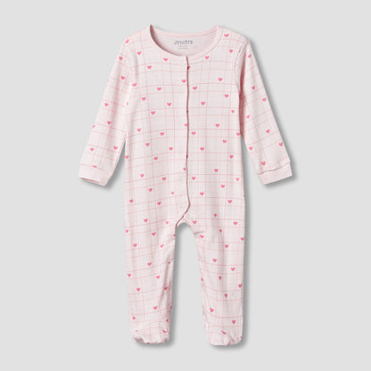 Pack of 2 Juniors Cotton Round Neck Long Sleeves Sleepsuit with Print